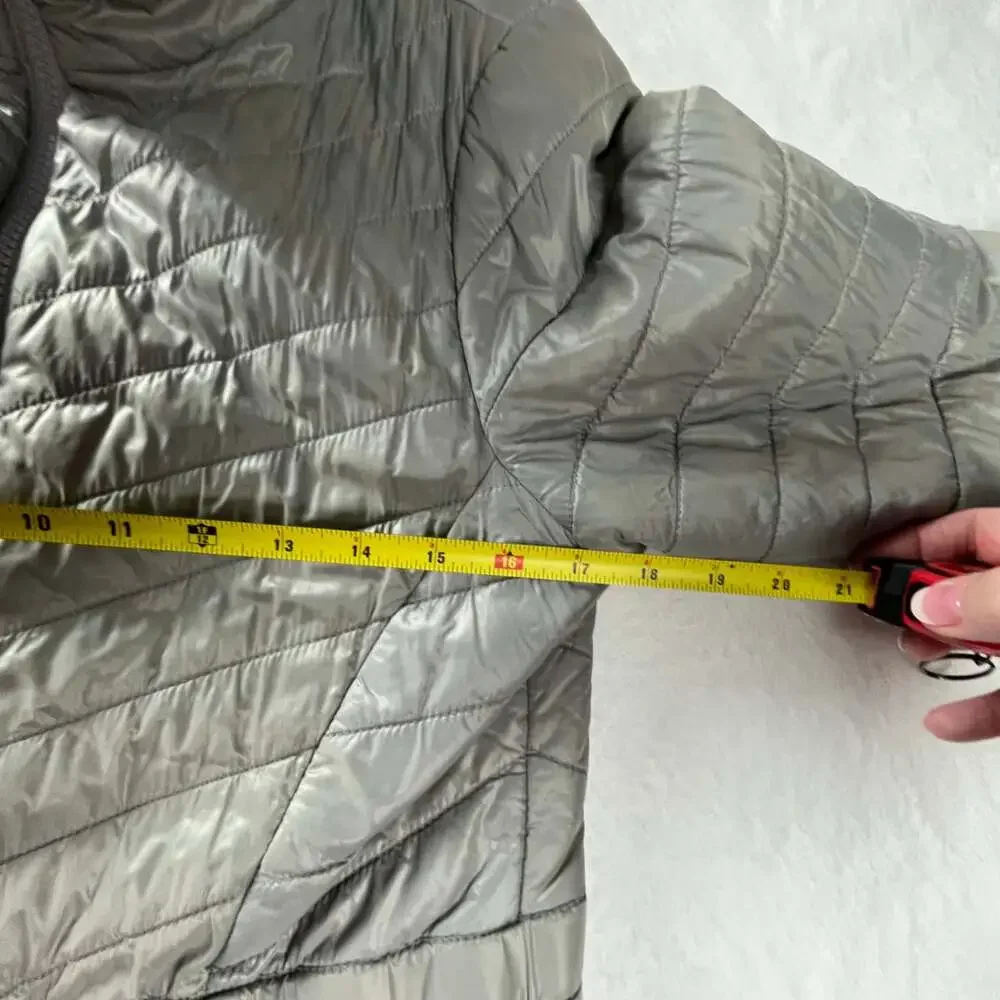 The North Face Womens M Quilted Insulated‎ Jacket Gray Fitted Outdoor